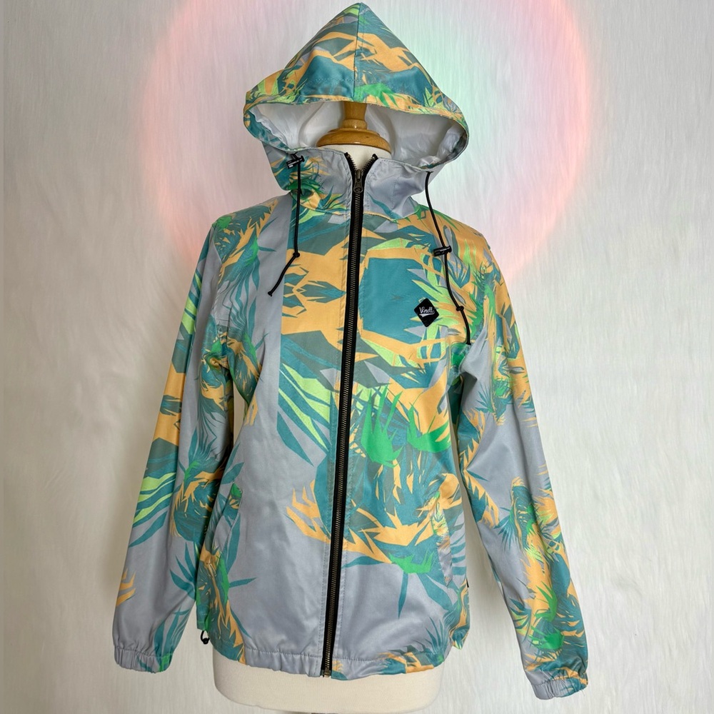 Designer VANDAL Green and Yellow  and Grey Waterproof Jacket with Hood